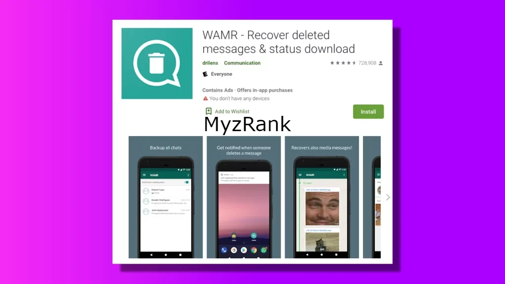 WAMR: App to recover permanently deleted photos